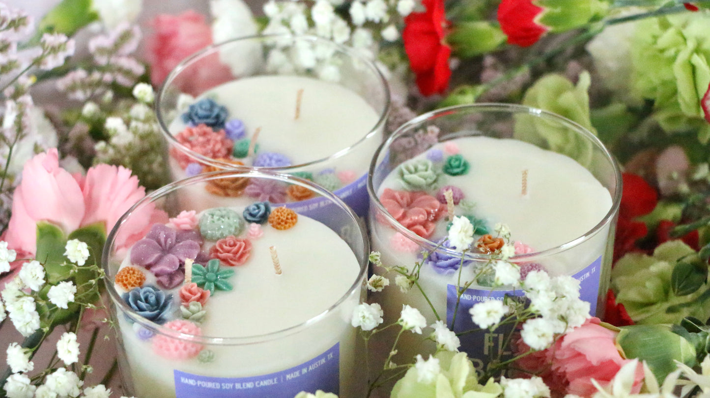 Floral Bouquet Container Candle